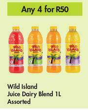 Wild Island Juice Dairy Blend Assorted-For Any 4 x 1Ltr offer at Game