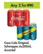 Game Coca-Cola Original, Schweppes Assorted-For Any 2 x 200ml offer
