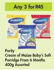 Game Purity Cream Of Maize Baby's Soft Porridge From 6 Months Assorted-For Any 3 x 400g offer