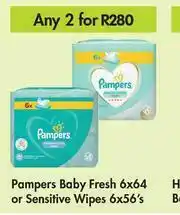 Game Pampers Baby Fresh 6 x 64's Or Sensitive Wipes 6 x 56's-For Any 2 offer