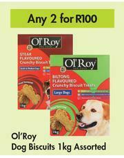 Game Ol'Roy Dog Biscuits Assorted-For Any 2 x 1kg offer
