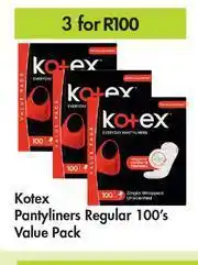Game Kotex Panty Liners Regular Value Pack-For 3 x 100's offer