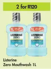 Game Listerine Zero Mouthwash-For 2 x 1L offer