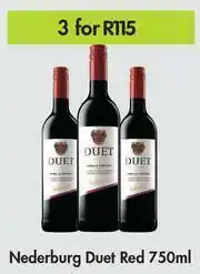 Game Nederburg Duet Red- For 3 x 750ml offer