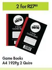 Game Game Books A4 192Pg-For 2 x 2 Quire offer