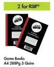 Game Game Books A4 288Pg-For 2 x 3 Quire offer