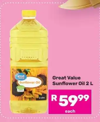 Game Great Value Sunflower Oil 2 L offer