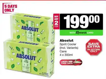 Spar Tops ABSOLUT offer