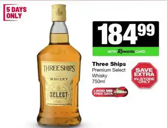 Spar Tops Three Ships Premium Select Whisky offer
