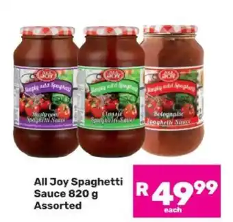 Game All Joy Spaghetti Sauce 820 g Assorted offer