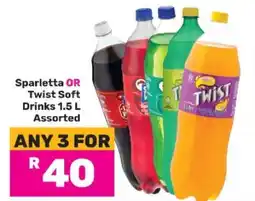 Game Sparletta OR Twist Soft Drinks 1.5 L Assorted offer
