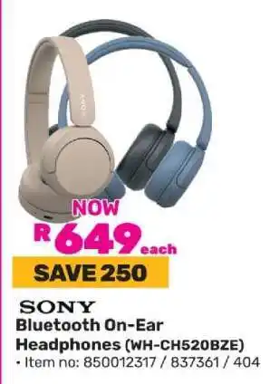 Game Sony Bluetooth On-Ear Headphones (WH-CH520BZE) offer