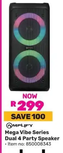 Game Amplify Mega Vibe Series Dual 4 Party Speaker offer