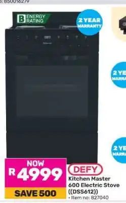 Game Defy Kitchen Master 600 Electric Stove DSS612 offer