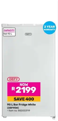 Game Defy 90 L Bar Fridge White (DBF90W) offer