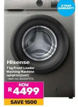 Game Hisense 7 kg Front Loader Washing Machine (WFPQ7012VMT) offer