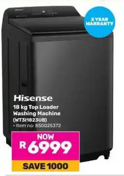 Game Hisense 18 kg Top Loader Washing Machine offer