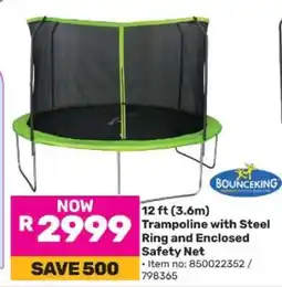 Game Trampoline with Steel Ring and Enclosed Safety Net offer