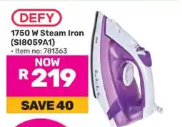 Game DEFY 1750 W Steam Iron (SI8059A1) offer