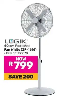 Game LOGIK 40 cm Pedestal Fan White (ZF-1616) offer