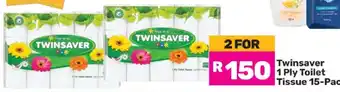 Game Twinsaver 1 Ply Toilet Tissue-15 Pack offer