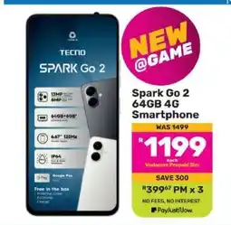 Game Spark Go 2 64GB 4G Smartphone offer