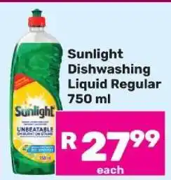 Game Sunlight Dishwashing Liquid Regular 750 ml offer