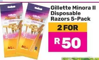 Game Gillette Minora II Disposable Razors 5-Pack offer