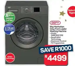 Pick n Pay Hypermarket DEFY 6kg Manhattan Grey Front Loader Washing Machine offer