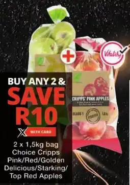 Checkers Choice Cripps Pink/ Red/ Golden Delicious/ Starking/ Top Red Apples offer