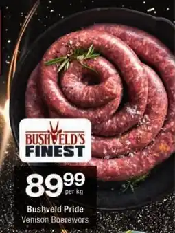 Checkers Bushveld Pride Venison Boerewors offer