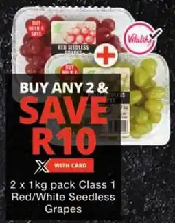 Checkers Class 1 Red/ White Seedless Grapes offer