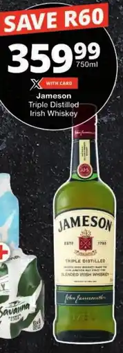 Checkers Jameson Triple Distilled Irish Whiskey offer