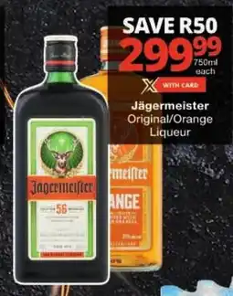 Checkers Jägermeister Original/ Orange Liqueur offer