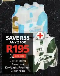 Checkers Savanna Dry/ Light Premium Cider NRB offer