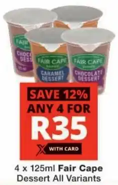 Checkers Fair Cape Dessert All Variants offer