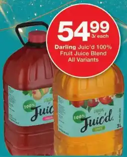 Checkers Darling Juic'd 100% Fruit Juice Blend All Variants offer