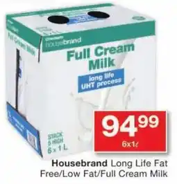 Checkers Housebrand Long Life Fat Free/ Low Fat/ Full Cream Milk offer