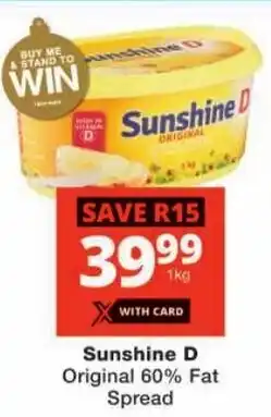 Checkers Sunshine D Original 60% Fat Spread offer