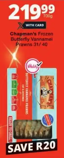 Checkers Chapman's Frozen Butterfly Vannamei Prawns offer