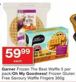 Checkers Garner Frozen The Best Waffle/ Oh My Goodness! Frozen Gluten Free Savoury Waffle Fingers offer