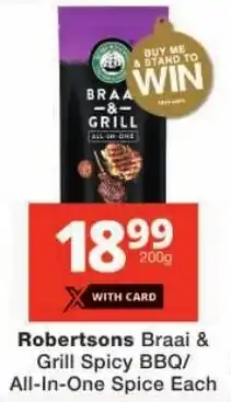 Checkers Robertsons Braai & Grill Spicy BBQ/ All-In-One Spice offer