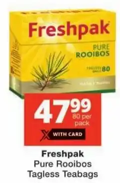 Checkers Freshpak Pure Rooibos Tagless Teabags offer