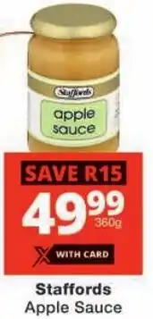 Checkers Staffords Apple Sauce offer