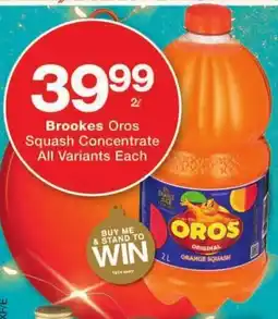 Checkers Brookes Oros Squash Concentrate All Variants offer