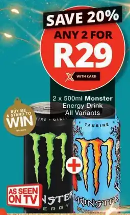 Checkers Monster Energy Drink All Variants offer