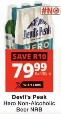 Checkers Devil's Peak Hero Non-Alcoholic Beer NRB offer