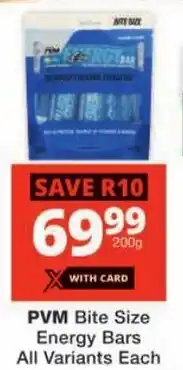 Checkers PVM Bite Size Energy Bars All Variants offer