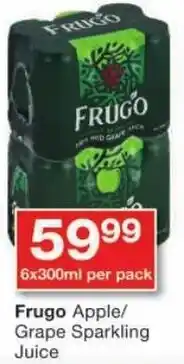 Checkers Frugo Apple/ Grape Sparkling Juice offer