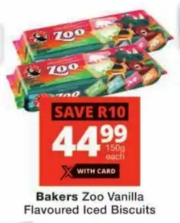 Checkers Bakers Zoo Vanilla Flavoured Iced Biscuits offer